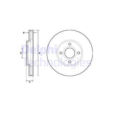 Jeu de 2 disques de frein DELPHI