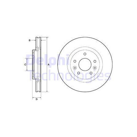 Jeu de 2 disques de frein DELPHI