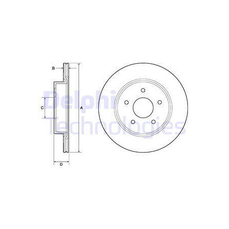 Jeu de 2 disques de frein DELPHI