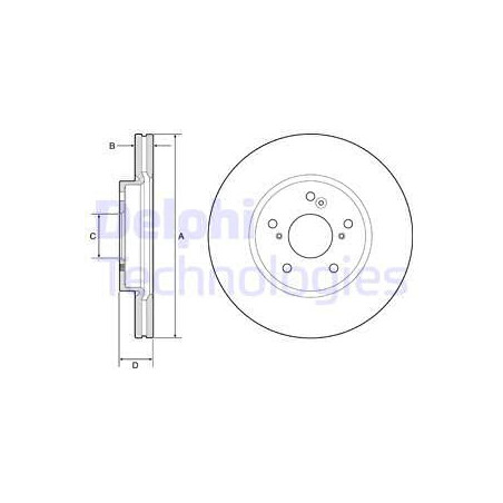 Jeu de 2 disques de frein DELPHI