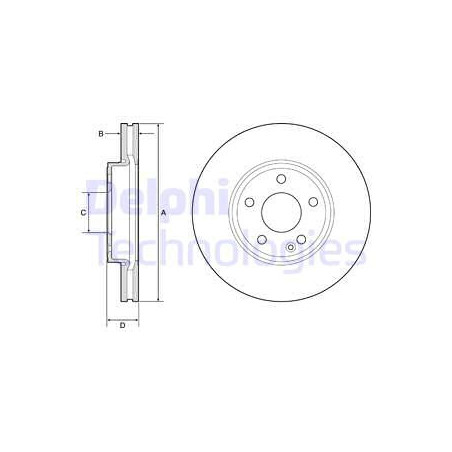 Jeu de 2 disques de frein DELPHI