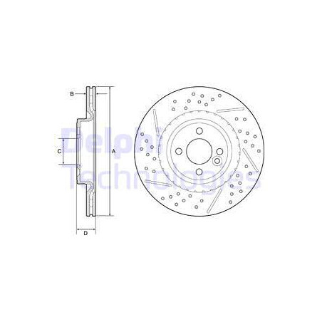 Jeu de 2 disques de frein DELPHI