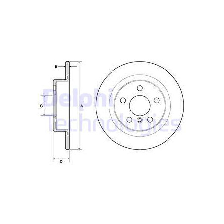 Jeu de 2 disques de frein DELPHI