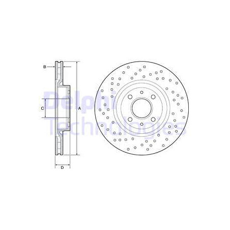 Jeu de 2 disques de frein DELPHI