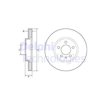 Jeu de 2 disques de frein DELPHI
