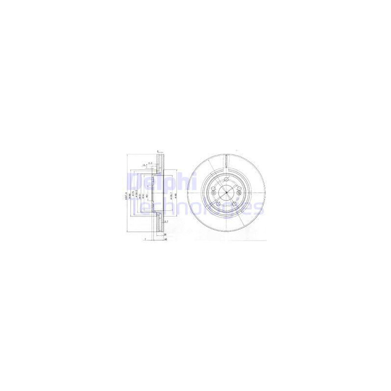 Jeu de 2 disques de frein DELPHI