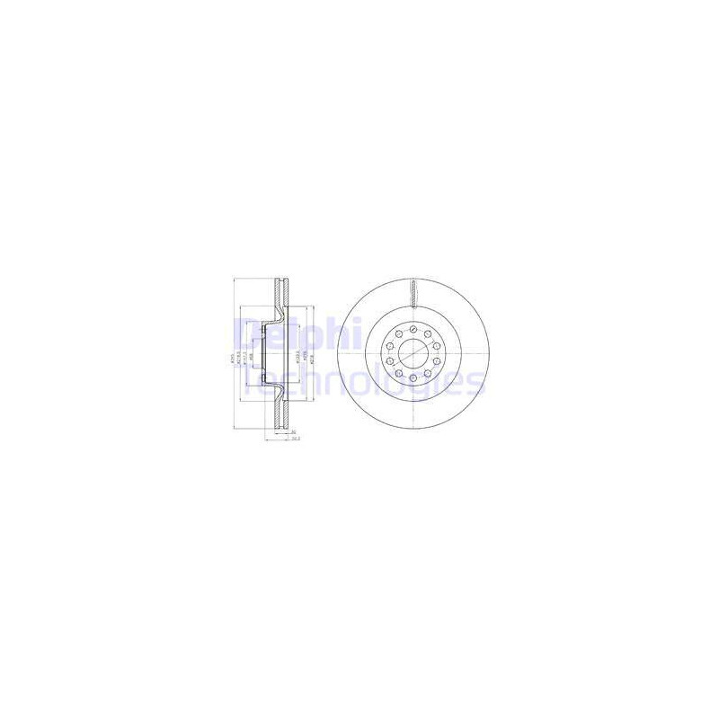 Jeu de 2 disques de frein DELPHI