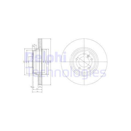 Jeu de 2 disques de frein DELPHI
