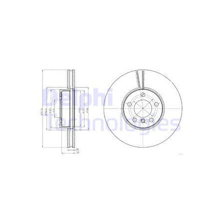 Jeu de 2 disques de frein DELPHI