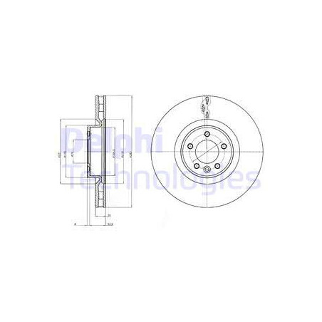 Jeu de 2 disques de frein DELPHI