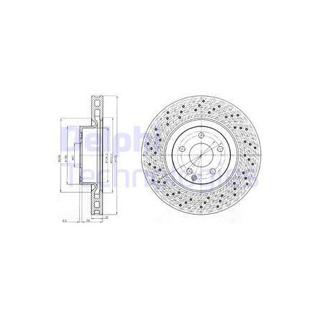 Jeu de 2 disques de frein DELPHI