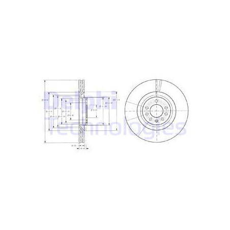 Jeu de 2 disques de frein DELPHI