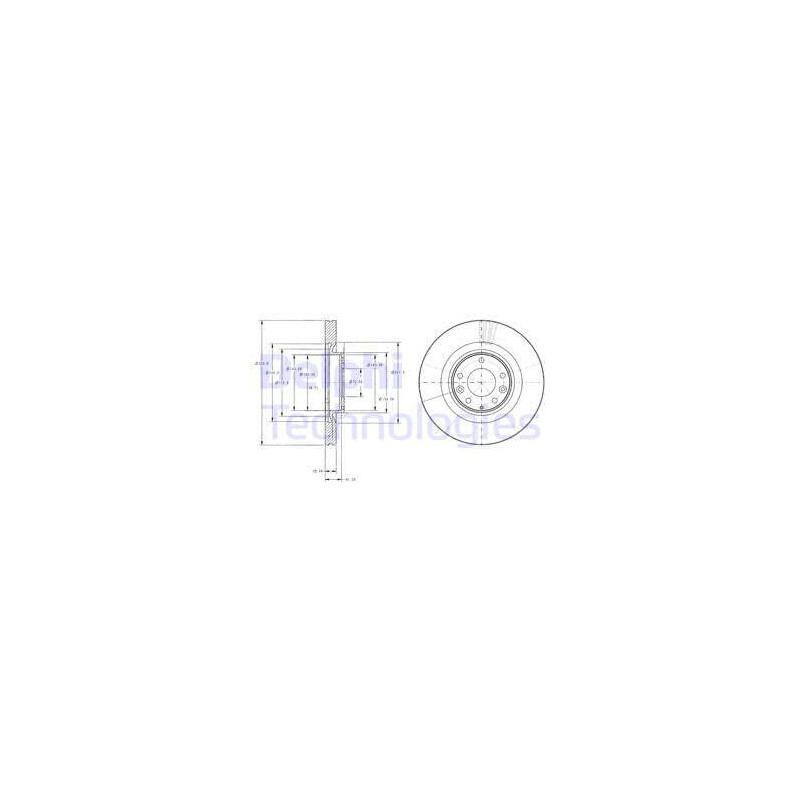 Jeu de 2 disques de frein DELPHI