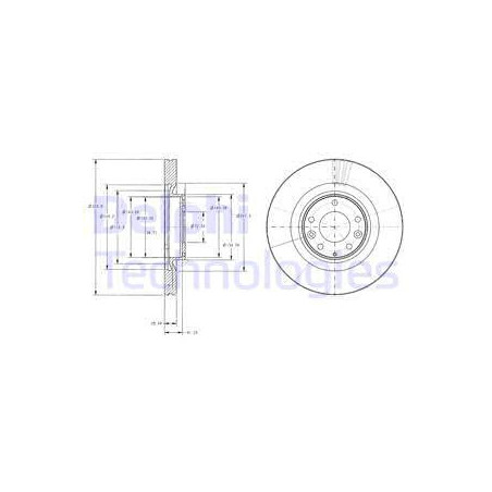 Jeu de 2 disques de frein DELPHI