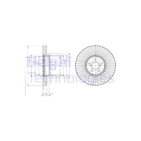 Jeu de 2 disques de frein DELPHI