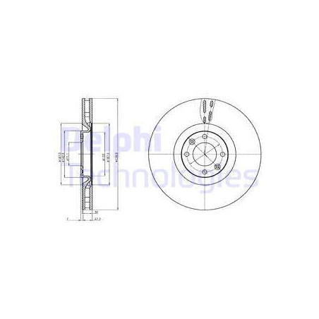 Jeu de 2 disques de frein DELPHI