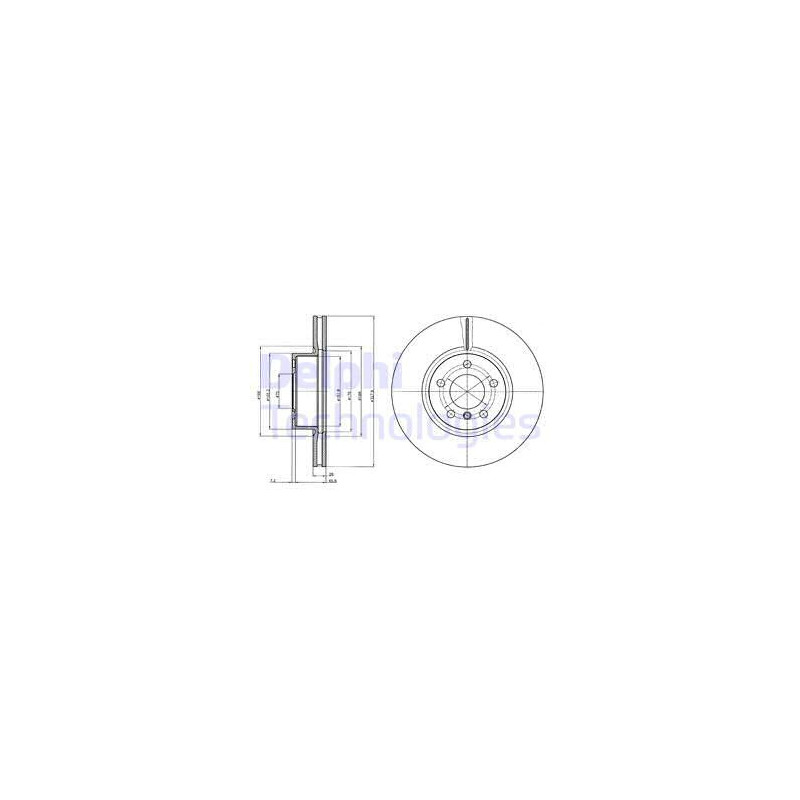 Jeu de 2 disques de frein DELPHI