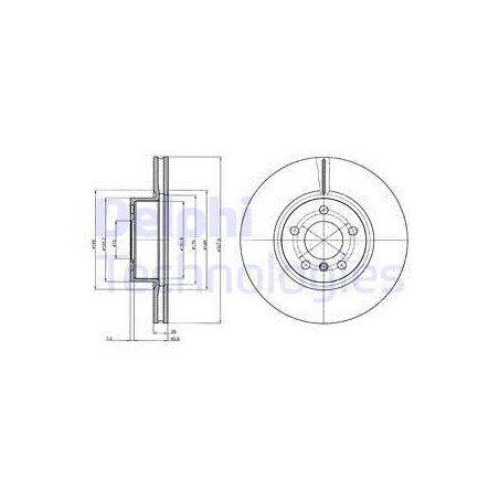 Jeu de 2 disques de frein DELPHI