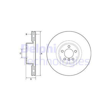 Jeu de 2 disques de frein DELPHI