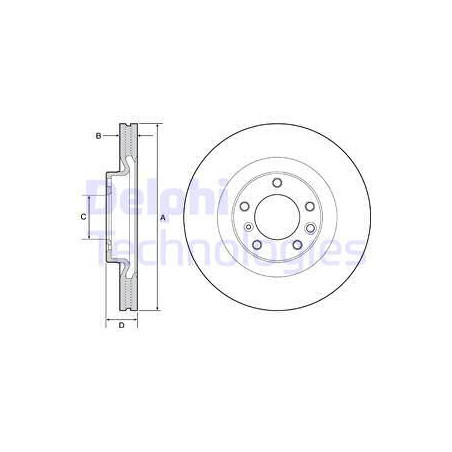 Jeu de 2 disques de frein DELPHI