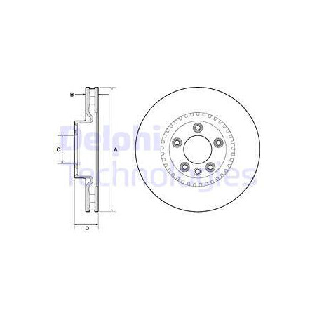 Jeu de 2 disques de frein DELPHI