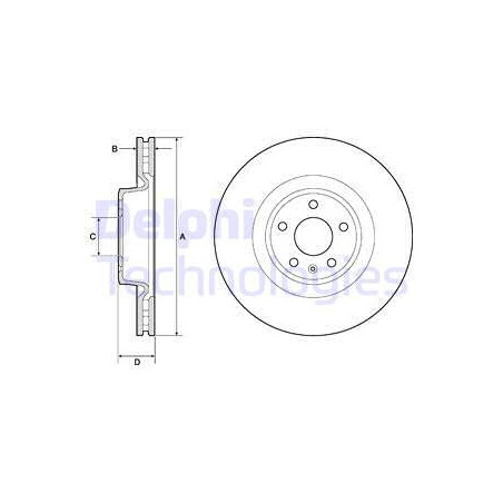 Jeu de 2 disques de frein DELPHI