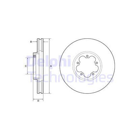 Jeu de 2 disques de frein DELPHI