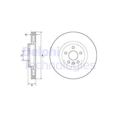 Jeu de 2 disques de frein DELPHI