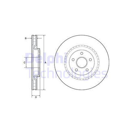 Jeu de 2 disques de frein DELPHI