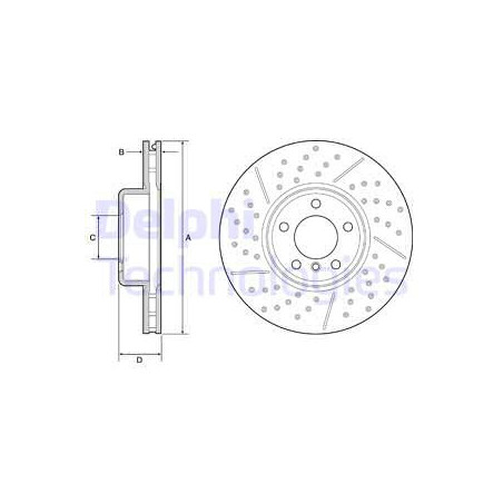 Jeu de 2 disques de frein DELPHI