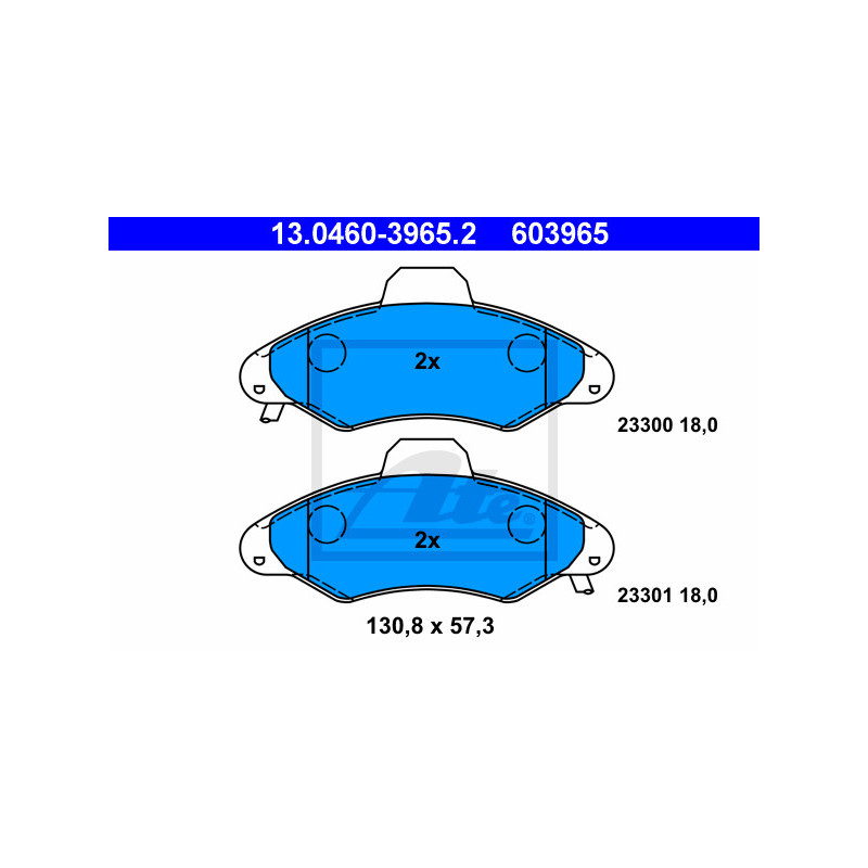 Jeu de quatre plaquettes de frein à disque ATE
