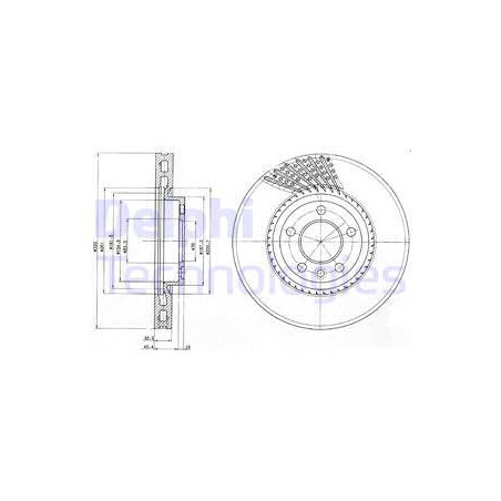 Jeu de 2 disques de frein DELPHI