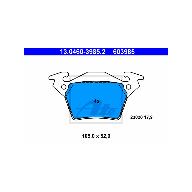Jeu de quatre plaquettes de frein à disque ATE