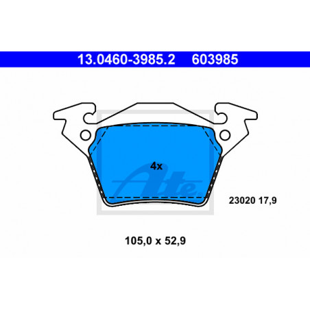 Jeu de quatre plaquettes de frein à disque ATE