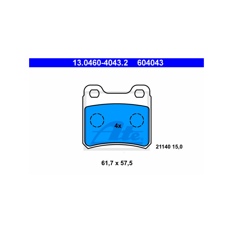 Jeu de quatre plaquettes de frein à disque ATE