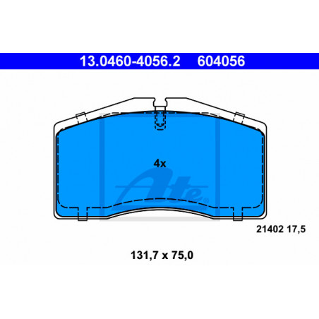 Jeu de quatre plaquettes de frein à disque ATE