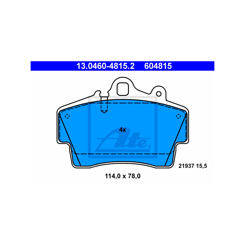 Jeu de quatre plaquettes de frein à disque ATE