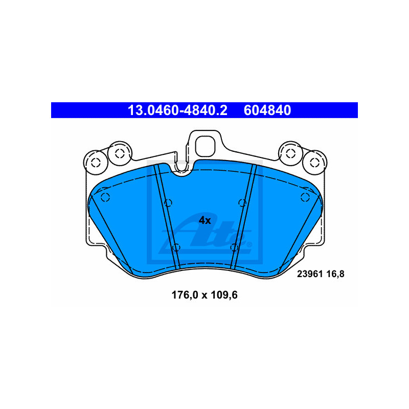 Jeu de quatre plaquettes de frein à disque ATE