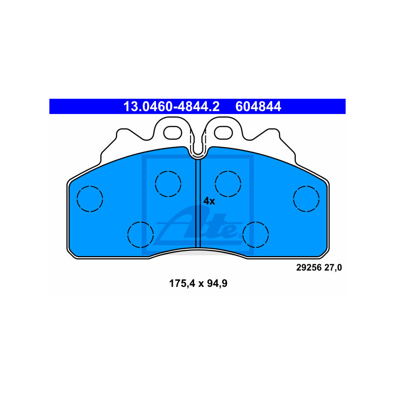 Jeu de quatre plaquettes de frein à disque ATE