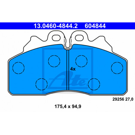 Jeu de quatre plaquettes de frein à disque ATE