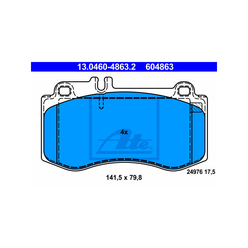 Jeu de quatre plaquettes de frein à disque ATE