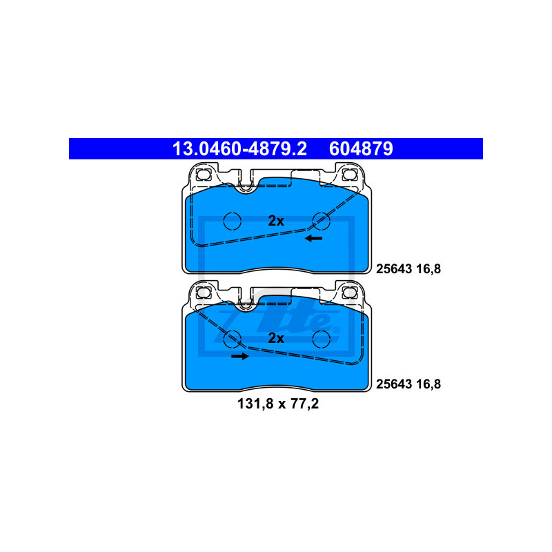 Jeu de quatre plaquettes de frein à disque ATE
