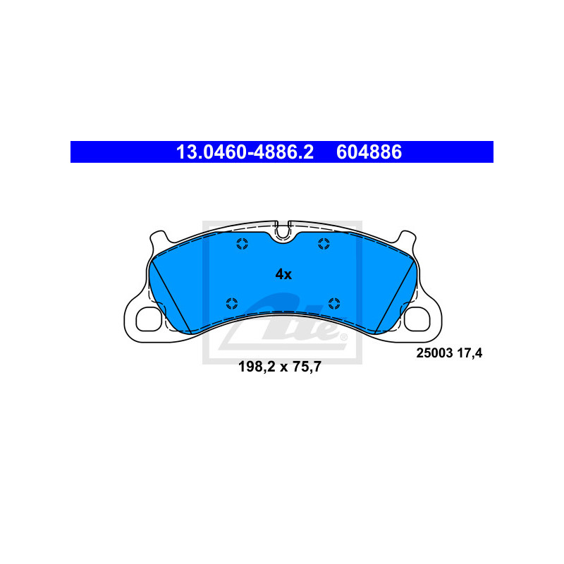 Jeu de quatre plaquettes de frein à disque ATE