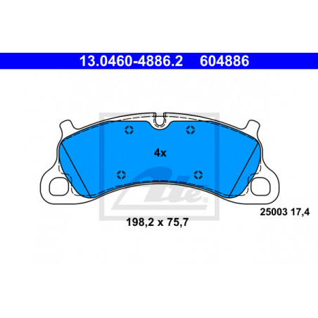 Jeu de quatre plaquettes de frein à disque ATE
