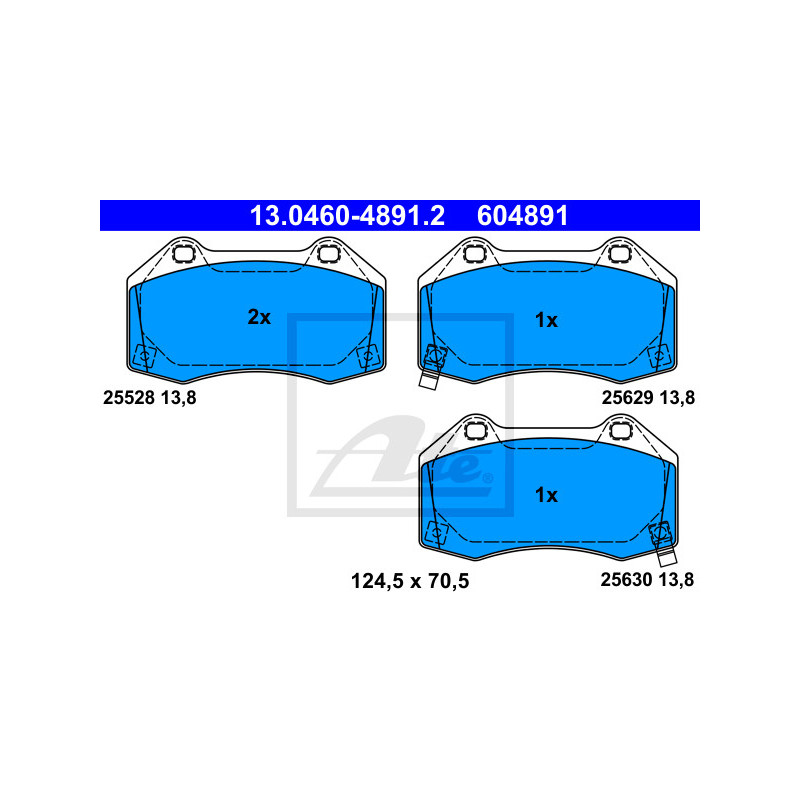 Jeu de quatre plaquettes de frein à disque ATE