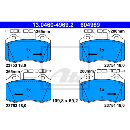 Jeu de quatre plaquettes de...