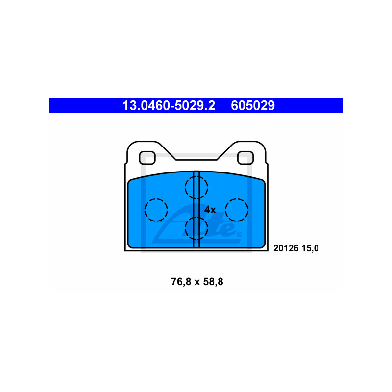 Jeu de quatre plaquettes de frein à disque ATE