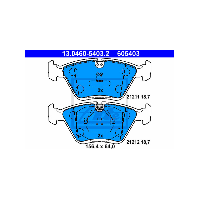 Jeu de quatre plaquettes de frein à disque ATE