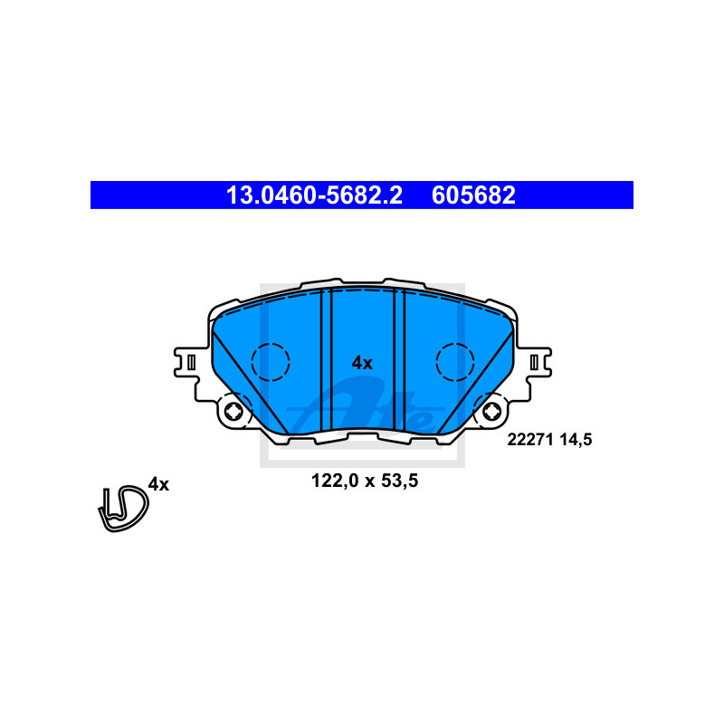 Jeu de quatre plaquettes de frein à disque ATE