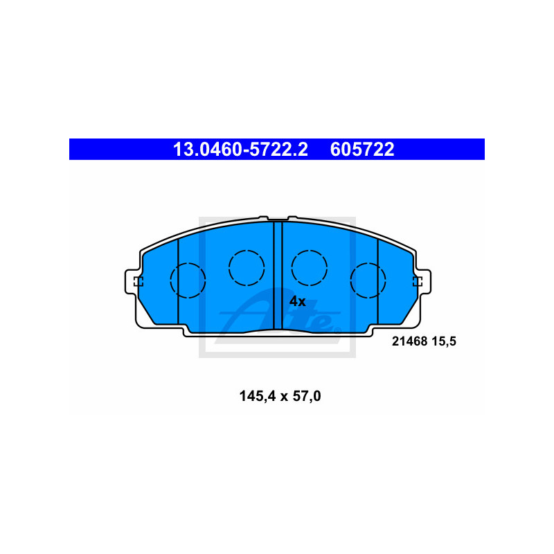 Jeu de quatre plaquettes de frein à disque ATE